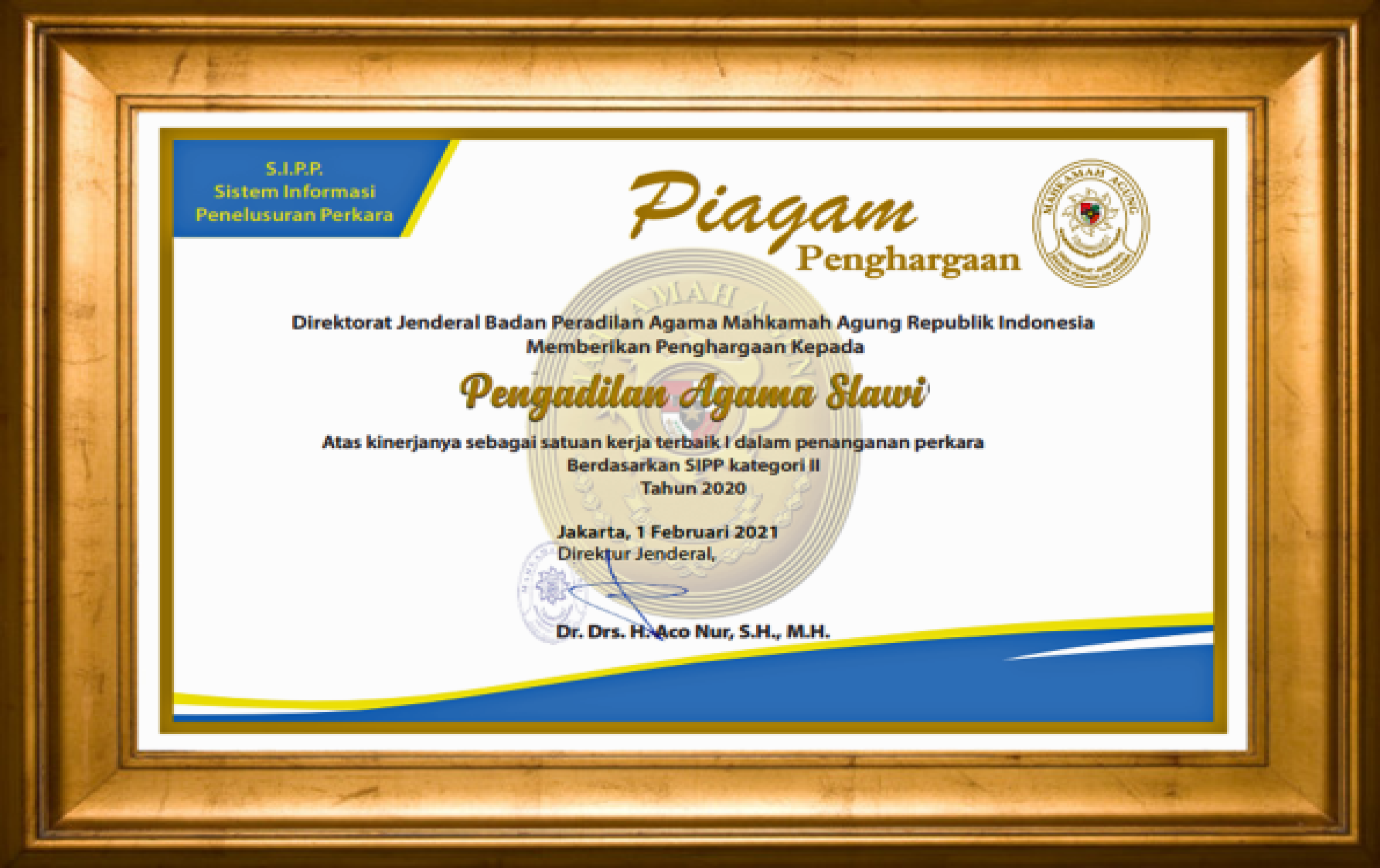 Piagam Penghargaan Badilag Award