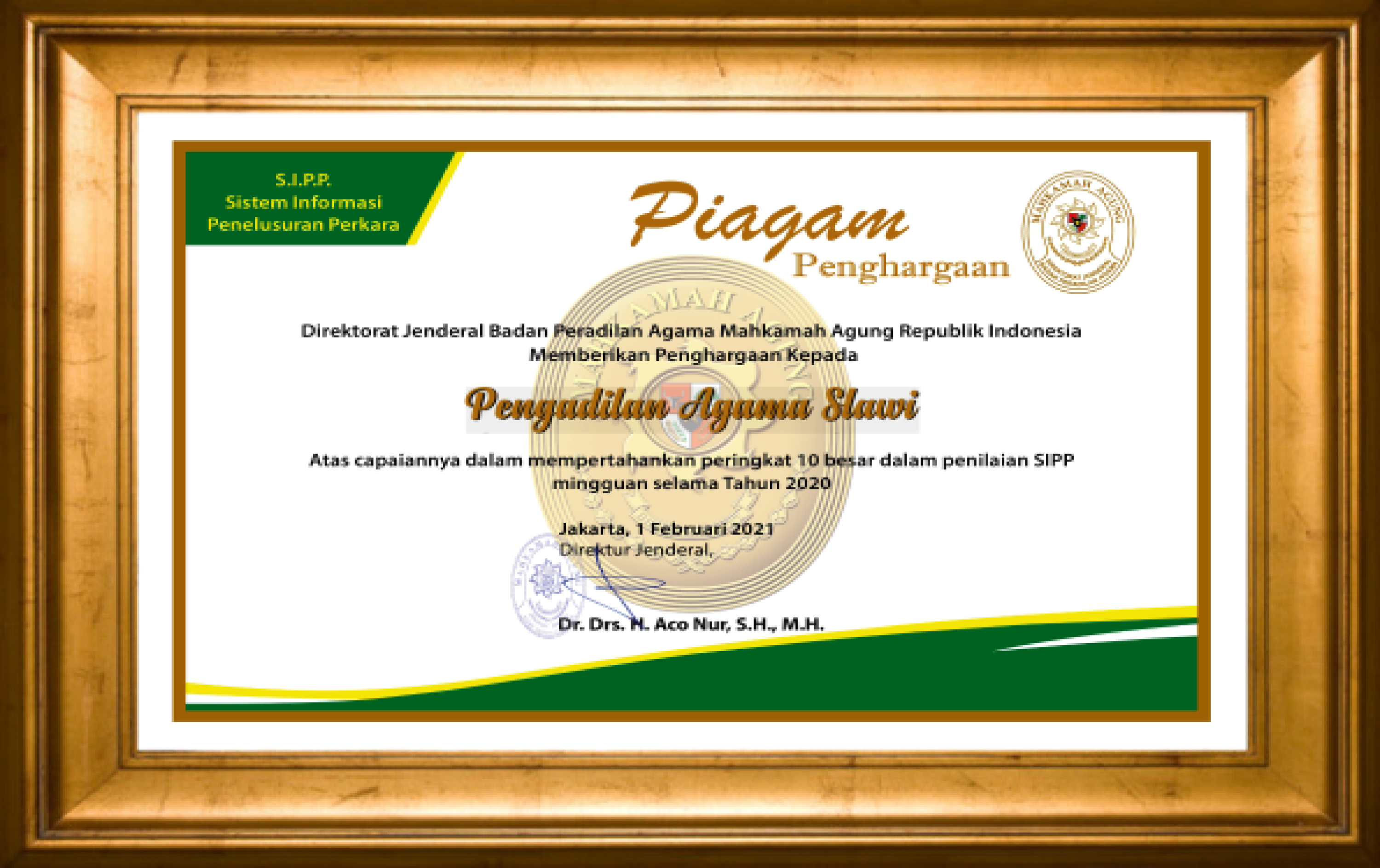 Piagam Penghargaan Badilag Award